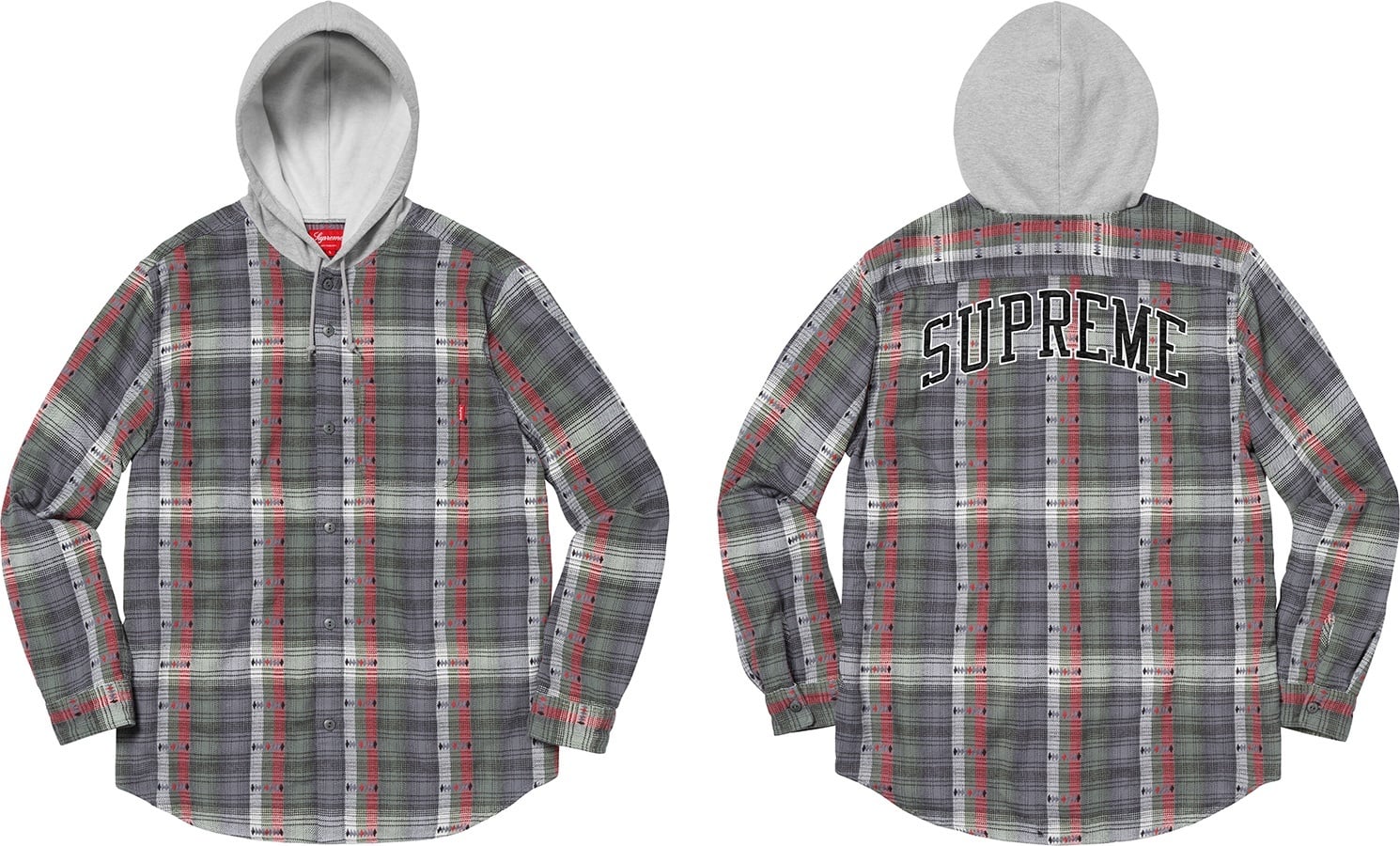 Hooded Jacquard Flannel Shirt view 2